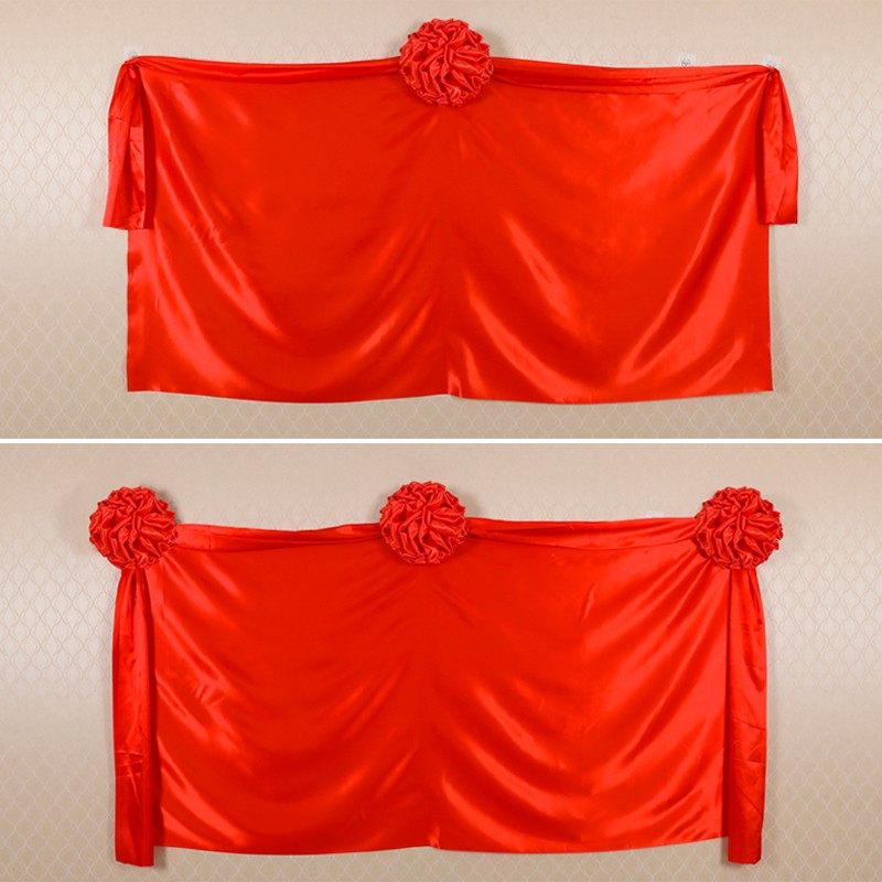 揭幕红布揭牌仪式红m布开业牌匾揭幕大花球剪彩仪式道具红绸布定