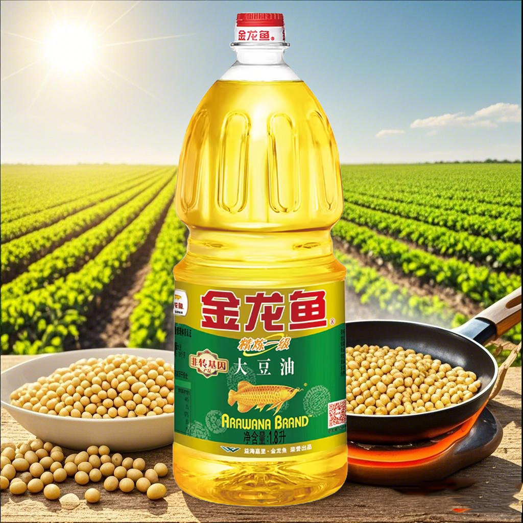 金龙鱼大豆油精炼一级1.8L食用油