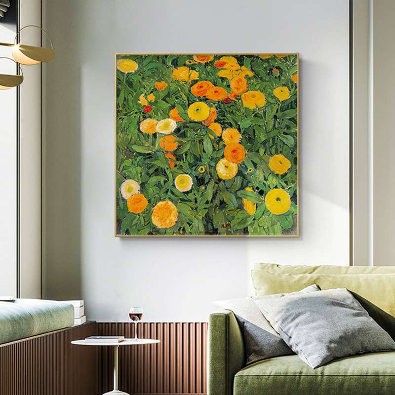 北欧小众现代客厅装饰画绿植物花挂画正方形餐厅卧室酒店店铺壁画图片