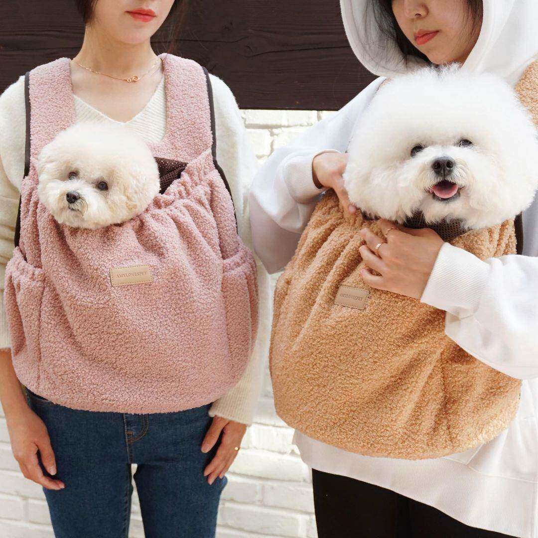 韩国小型犬胸前包猫咪可携式外出携带狗狗猫包双肩揹包宠物出行用