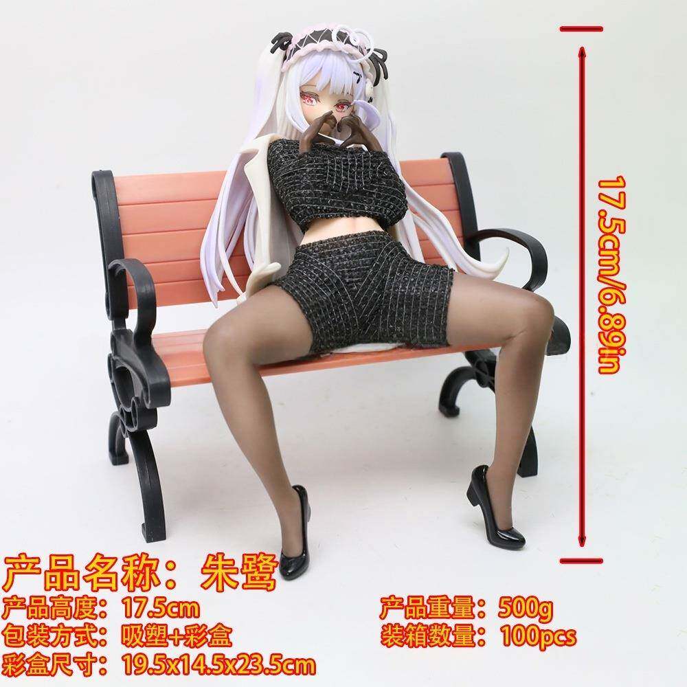 跨境爆款美少女逆流茶会朱鹭咲澪手办模型玩具机箱车载摆件品男生