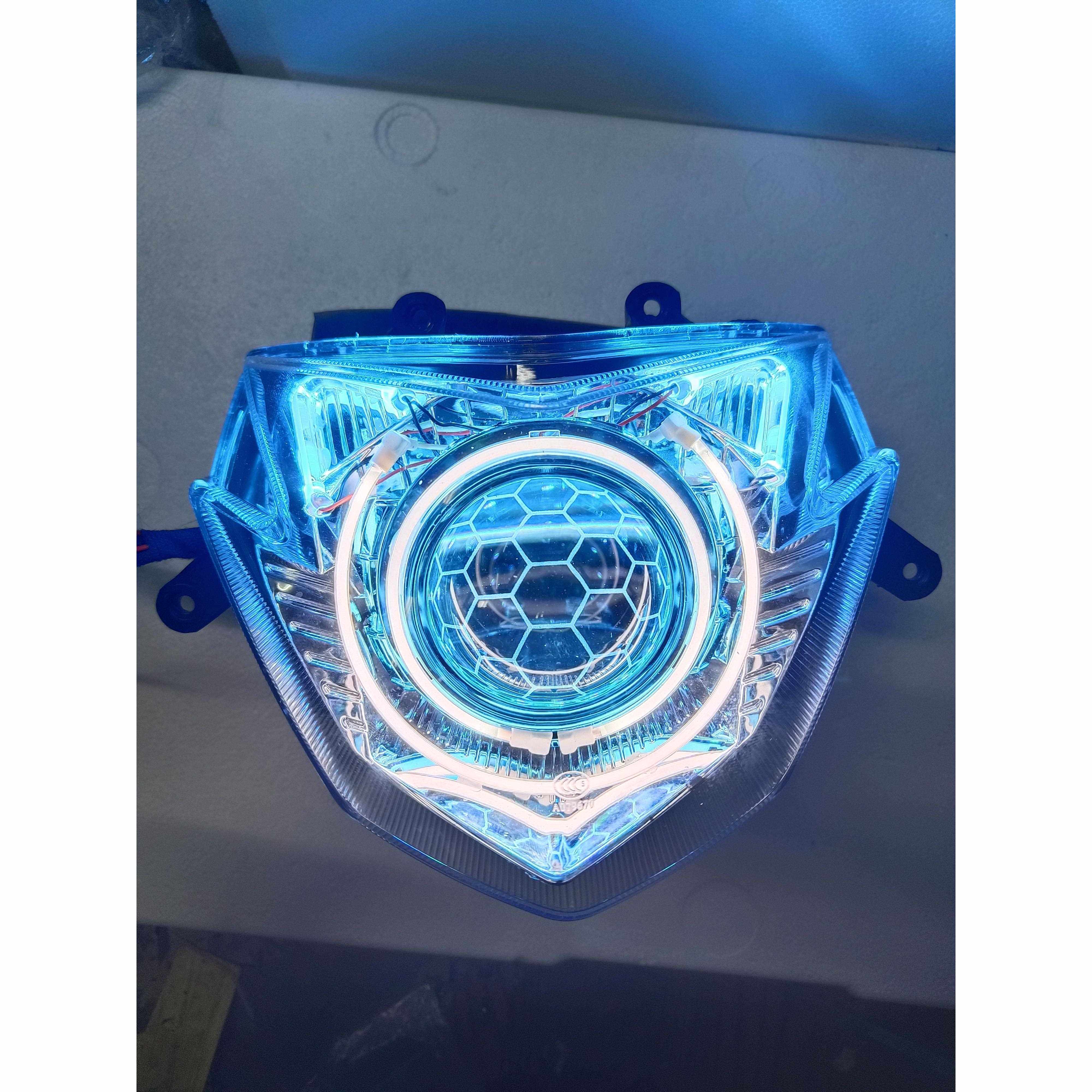 适用IRX战速大灯改装双光透镜LED照明配件天使眼电动车大灯鬼火3