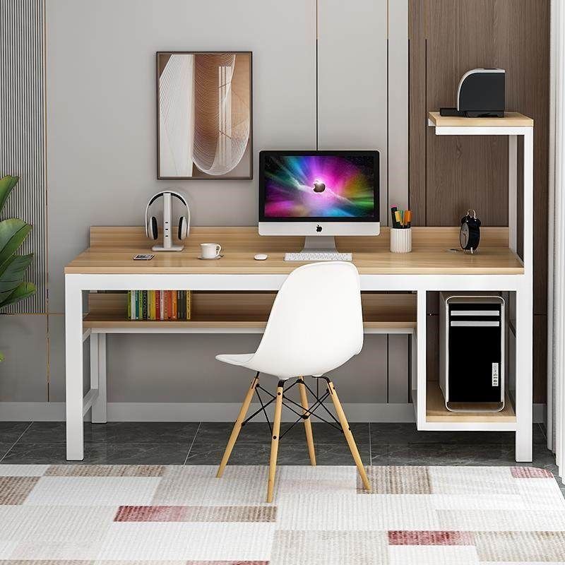 电脑桌子书桌台式桌写字台简约钢木办公游戏桌子双人位学习桌