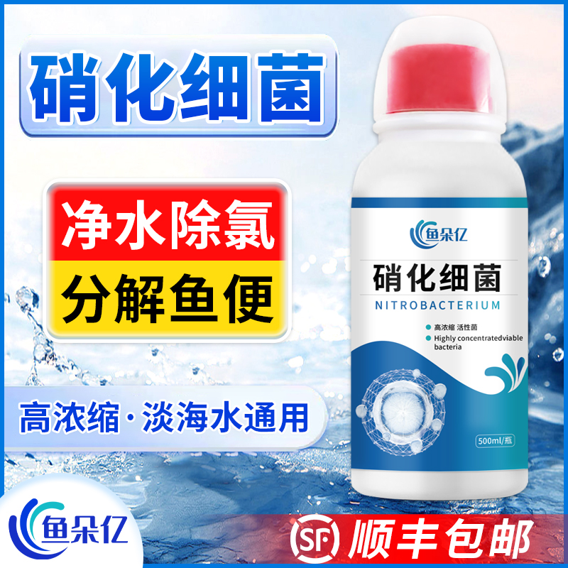 硝化细菌鱼缸用净水剂非鱼药养鱼净化水质稳定剂分解鱼粪消活菌液