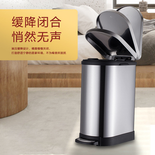 不锈钢小号垃圾桶脚踏家用房间厕所客厅有盖M创意窄位卫生间垃圾