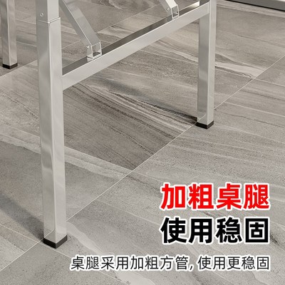 304不锈钢圆桌可折叠桌子饭店户外桌坝坝宴P摆摊家用吃饭圆形餐桌