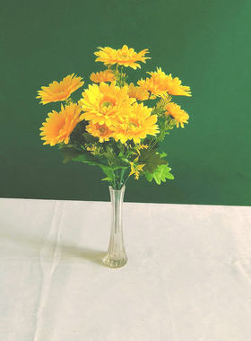 仿真12头雅兰菊 家居装饰田园风格假花野菊花把束造景装饰摆件