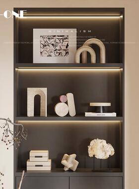 Rzone 侘寂风原木复古民宿墙壁层架开放格软装配饰氛围感酒柜摆件