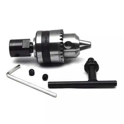 升级款3/8-24UNF钻夹头 5mm/8mm连接杆带反牙螺丝 可正反转手电钻