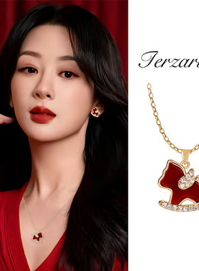 红色小马项链女款2025新款高级感