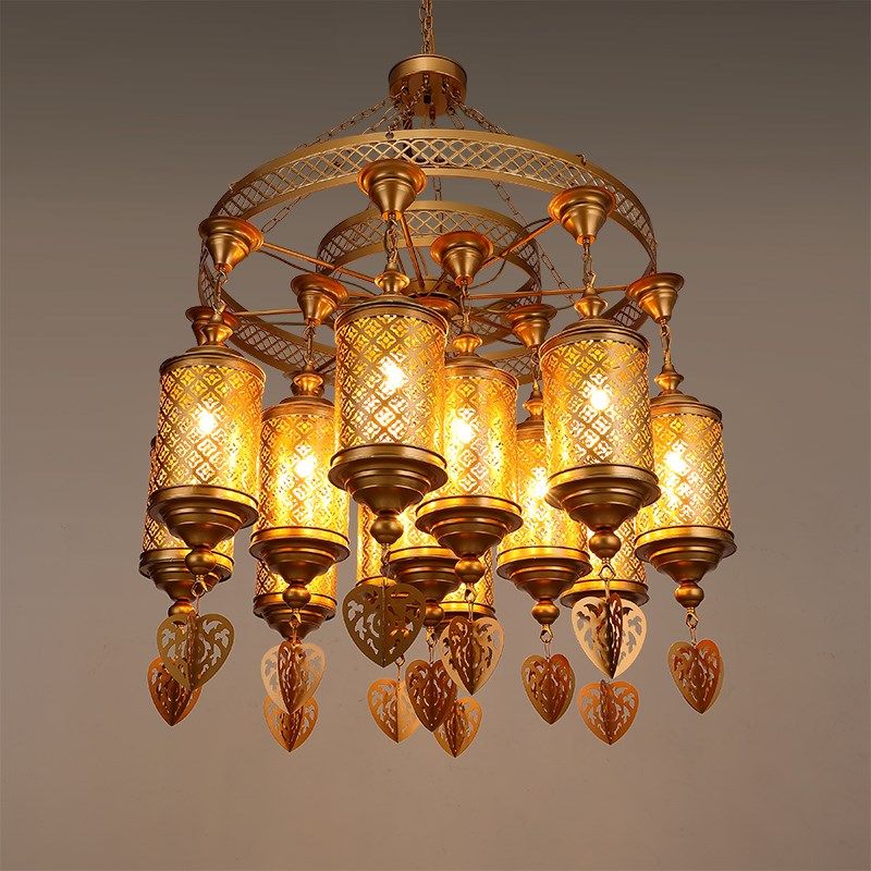 异丽东南亚风格楼梯铁艺吊灯泰国复古怀旧工业风客厅餐厅泰式灯饰