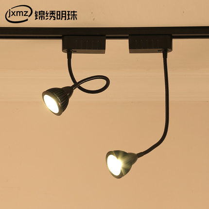 诺尔德LED加长软管明装轨道射灯cob吸顶3w5w7w床头壁灯背景墙万向