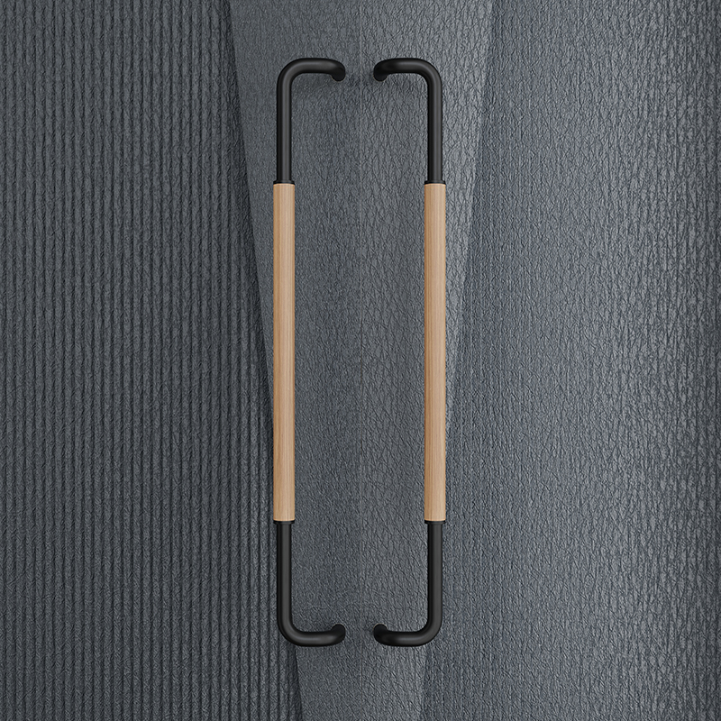 中式原木玻璃门拉手胡桃木色大门拉手木门玻璃门有框门通用大拉手