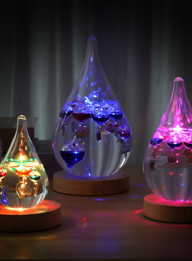 水滴型伽利略彩球物理温度计创意家居办公室摆件开业生日学生礼物