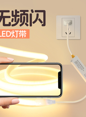 无频闪灯带0高压插头c硅胶客厅吊顶护眼频闪氛围灯e灯条