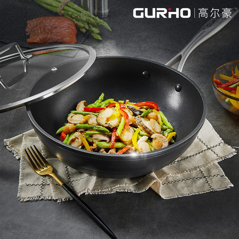 尔豪麦饭石不粘锅炒锅煎饼平底锅炒菜锅电磁炉燃气灶