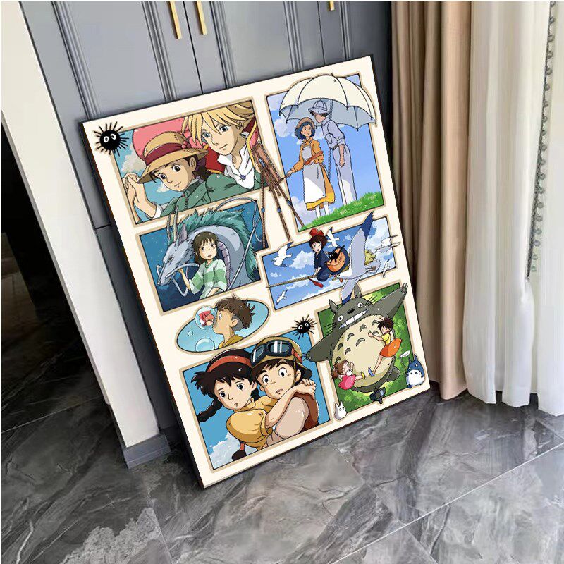 宫崎骏钻石画点钻十字绣儿童手工钻石贴画龙猫
