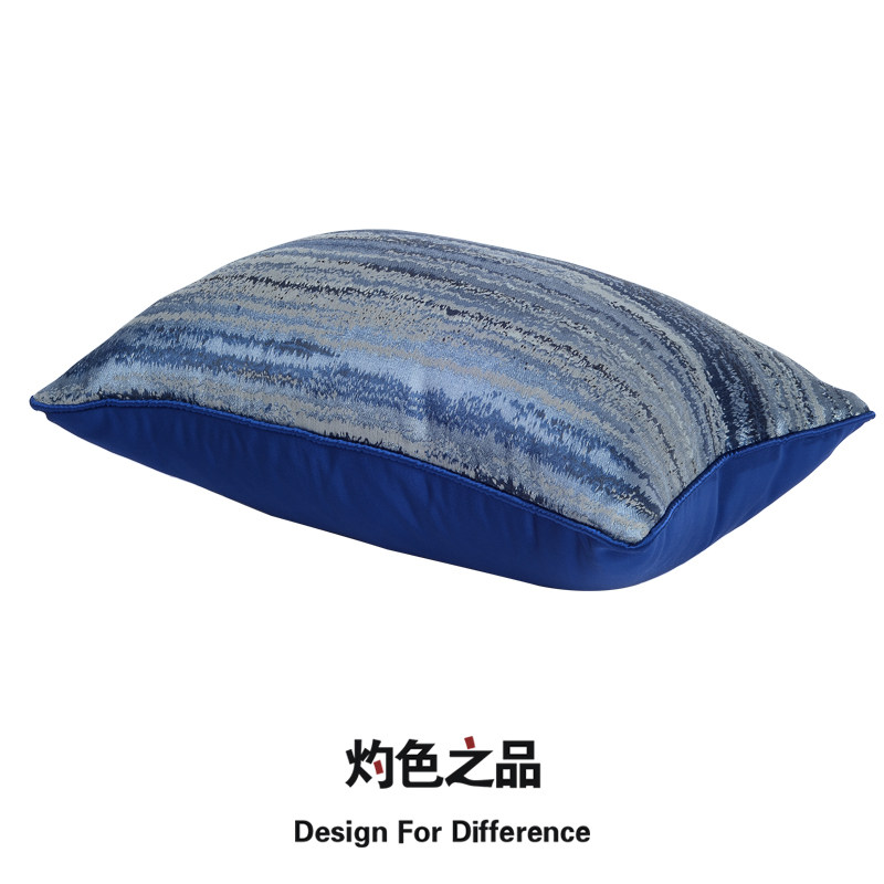 简约现代新古典地中海样板间会所别墅沙发靠包蓝色腰枕抱枕套靠垫