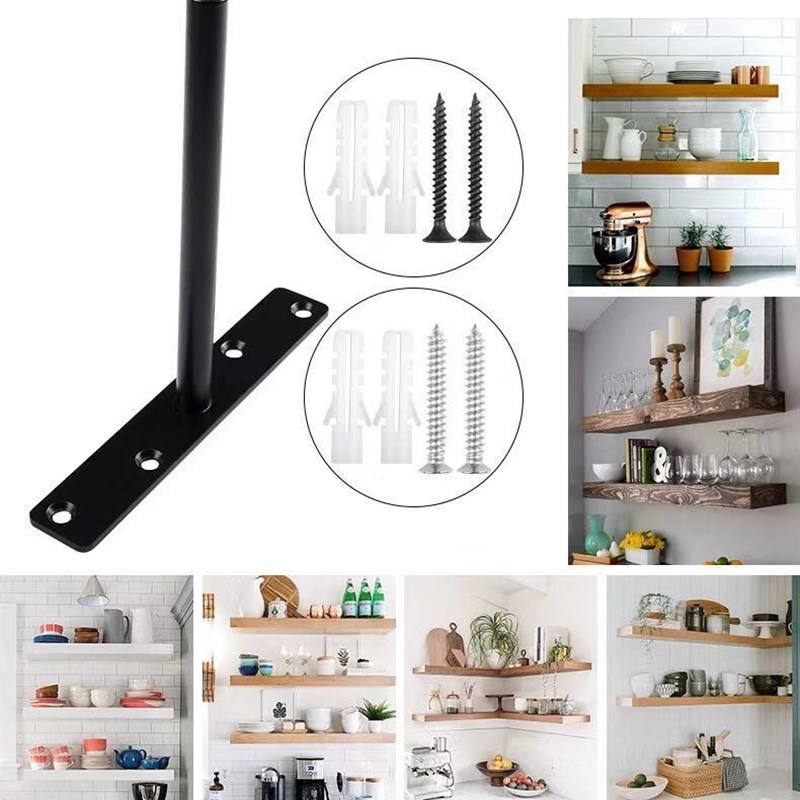 固定浮动支架黑色暗藏层板托12厘圆形暗装墙上支撑托架隐形隔板托