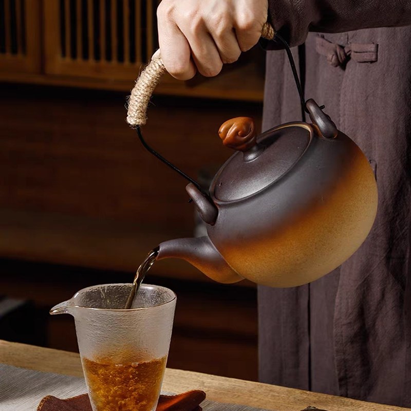 潮州煮水壶陶泥煮茶壶提梁烧w水壶酒精炭炉电陶炉功夫茶具家用煮