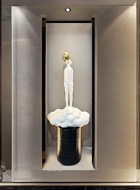 现代风家居装饰品客厅玄关创意雕塑艺术品增高台摆台底座