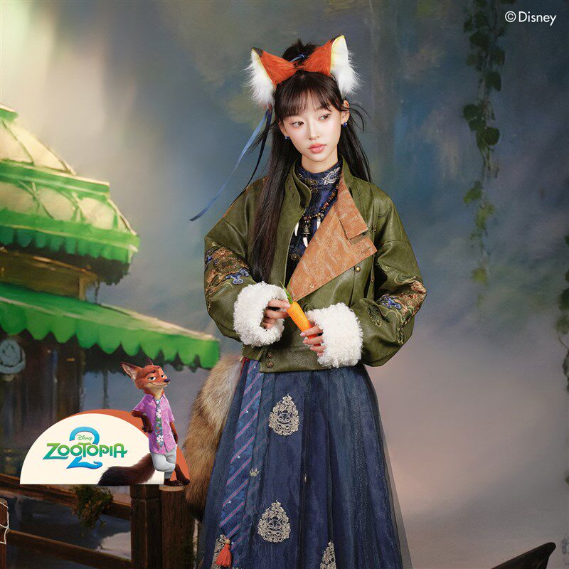 十三余小豆蔻儿[疯狂动物城 尼克-狐步青云]皮圆领袄汉服女