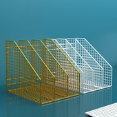 耐用加厚文件框文件收纳盒金属文件架书架简易立式 得书立书架用品