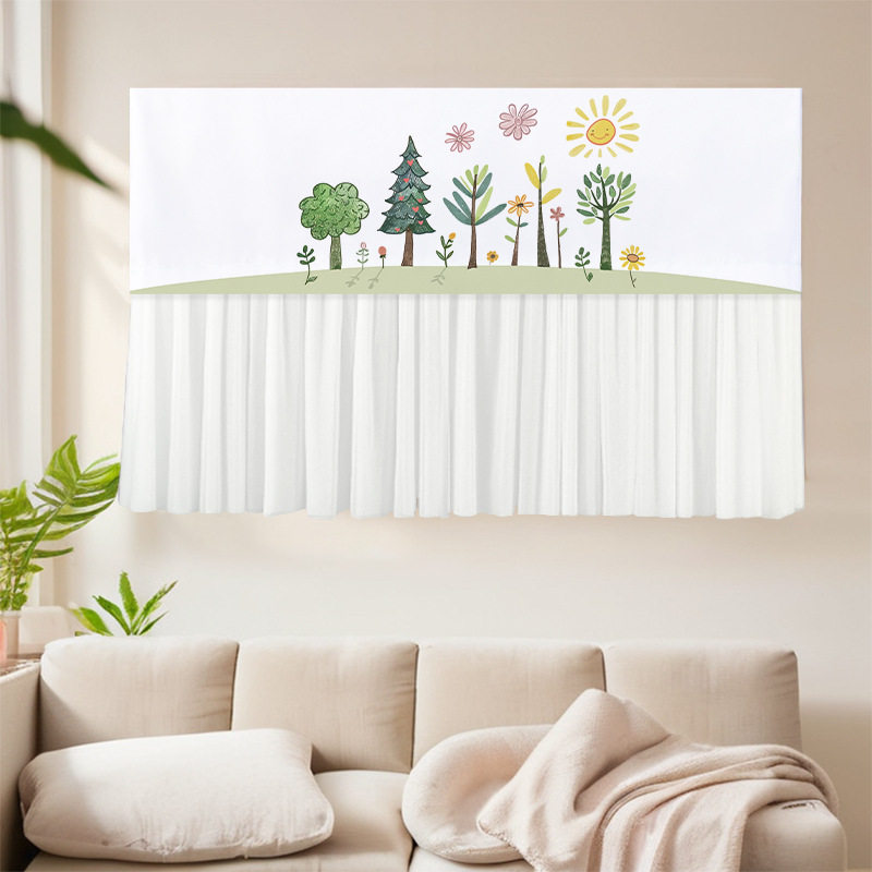 华凌直吹月子挂机空调挡风帘布开机不取挂式通用遮挡风尘罩