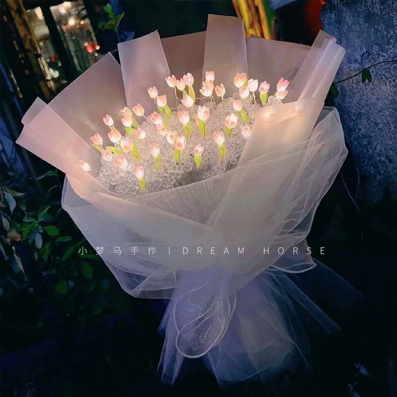 郁金香花束&手工材包发光少女心表白女友送生日