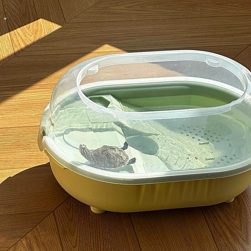 【龟龟的100个快递】乌龟缸爬台新型水陆两栖生态缸家用饲养晒背