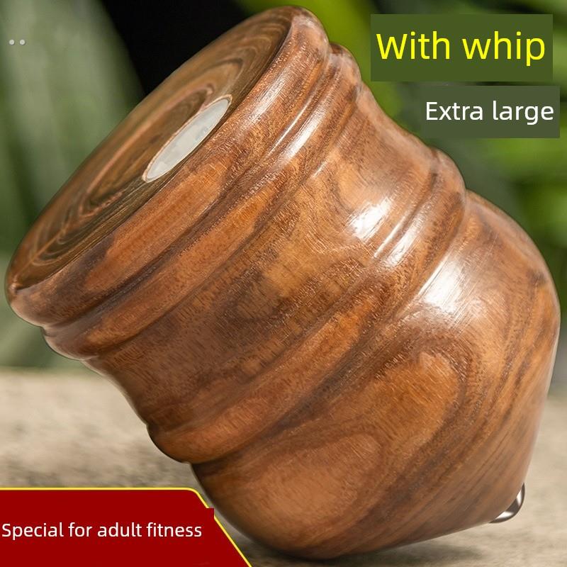 陀螺健身成人大木带鞭木手工冰柏木冰加成人广场户外运动