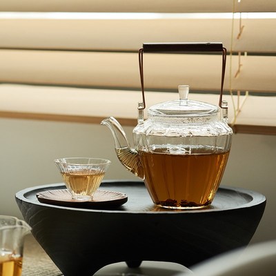茶壶茶具电陶炉煮茶家用围炉煮茶泡茶玻璃壶茶水分离花茶壶提梁壶