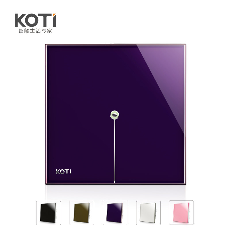 KOTI智能开关 触摸开关 无线遥控开关插座 220v 双路钢化玻璃面板