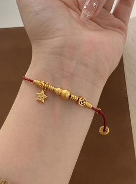 沙金葫芦红绳手链女生马年本命年