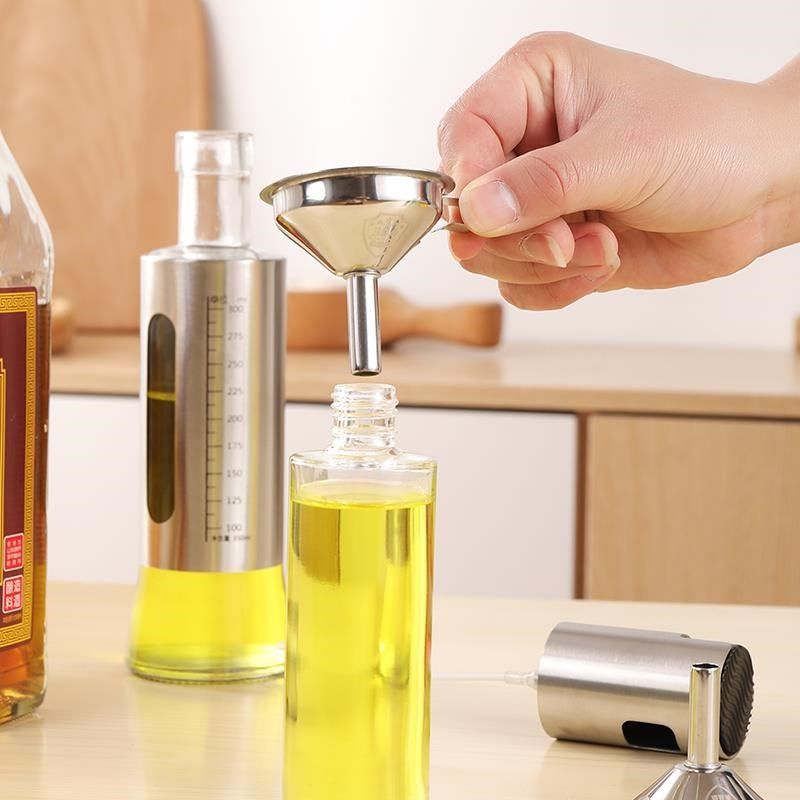 迷你不锈钢漏f斗小号口径酒漏斗装袋加油液体分装器家用厨房注油