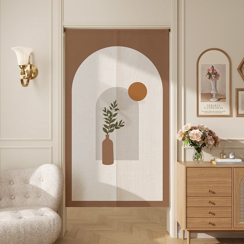 高级感防窥通风门帘半帘卧室房间家用帘子厨房隔断U帘卫生间遮挡