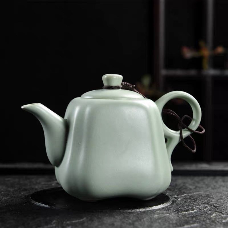 汝窑茶壶陶瓷大号茶壶开片汝瓷功夫茶G具红茶泡茶壶单壶西施壶盖,餐饮具,茶壶,淘宝优惠券,粉丝福利购,淘宝优惠卷