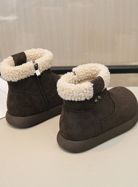 女童二棉鞋加厚拉链2025新款秋冬季儿童勃肯鞋加绒宝宝勃肯雪地靴