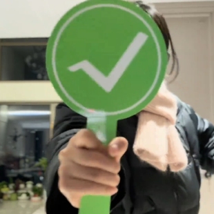 桃黑黑表情包新款pvc打分牌对错牌手举牌裁判牌对错牌评委应援