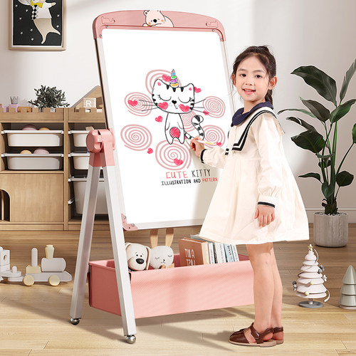 儿童画板支架式教学小黑板宝宝双面磁性涂色涂鸦可擦写字白板