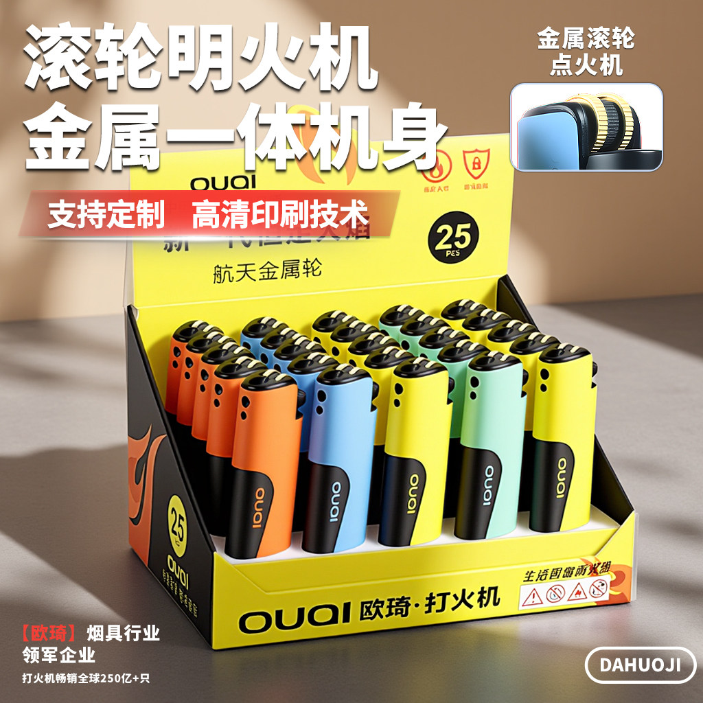万事发金属滑轮明火打火机图片