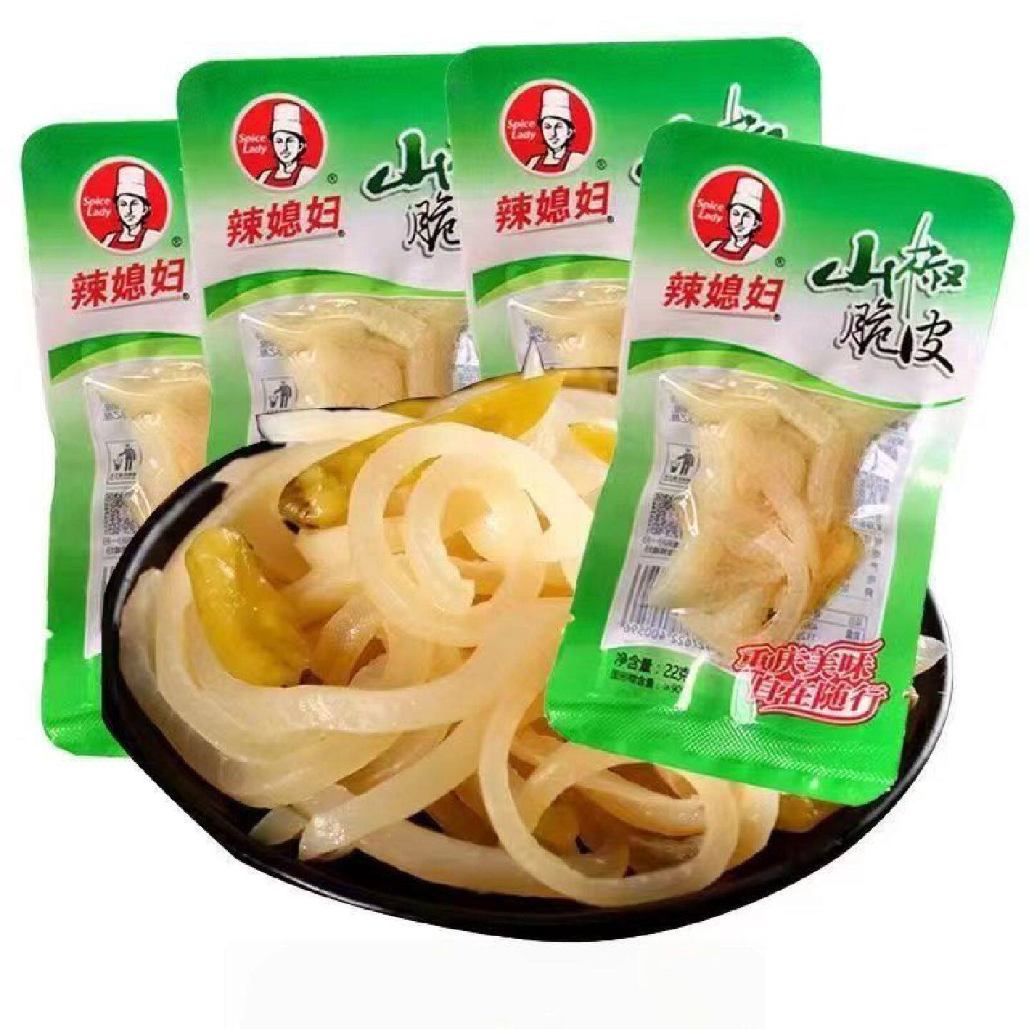 【辣媳妇】山椒脆皮泡椒猪皮22g小包装整箱批发办公室解馋休闲小