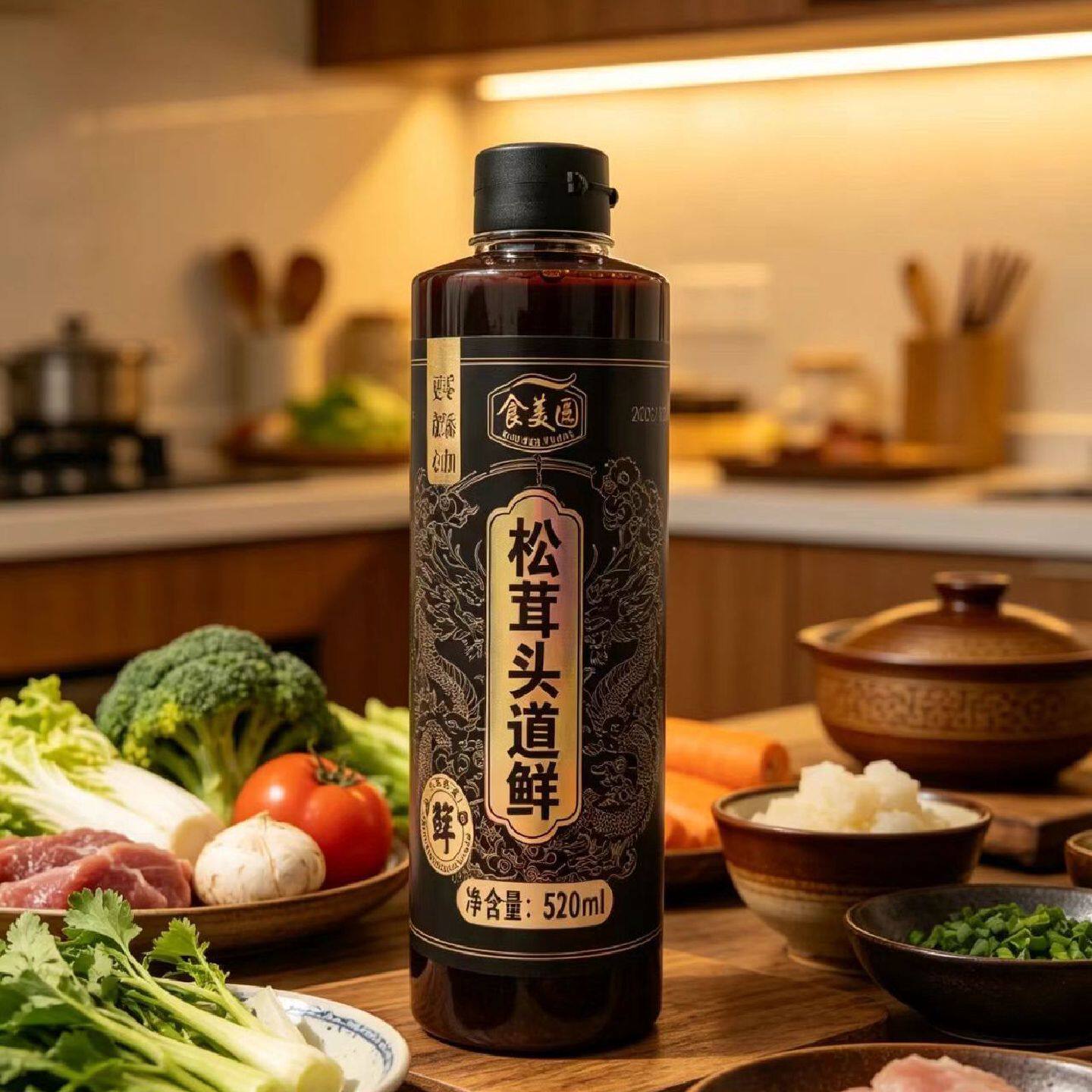 食美园松茸头道鲜 酿造酱油 零添加 更放心