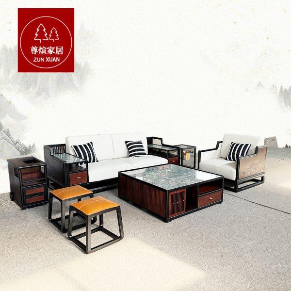 东方荟新中式刺猬紫檀红木靠山沙发苏梨上品江南别院黑檀沙发家俱