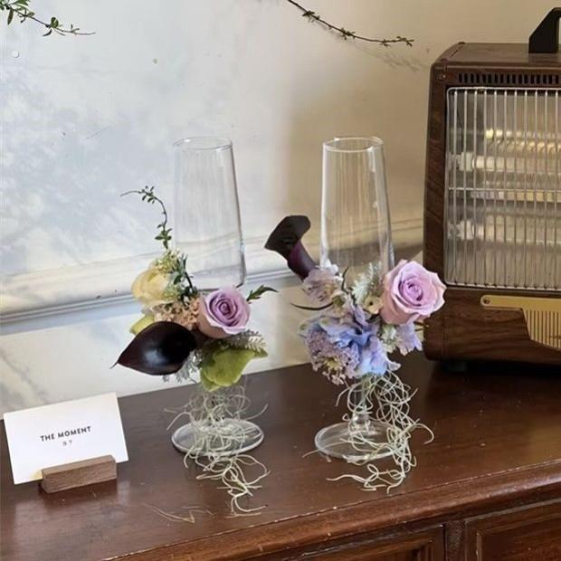 韩系婚礼敬酒杯一对香槟杯婚礼装饰高级结婚礼物送闺蜜高脚杯