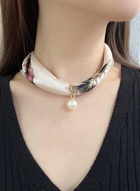 锁骨丝巾扣项链颈炼女高级感甲状腺术后遮挡神器脖子遮疤护颈围脖