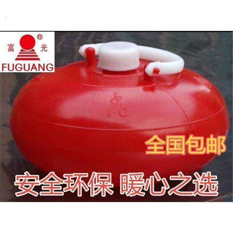 圆形塑料装注水捂暖手大号暖脚壶老年被窝汤婆子热水袋绒布套加厚