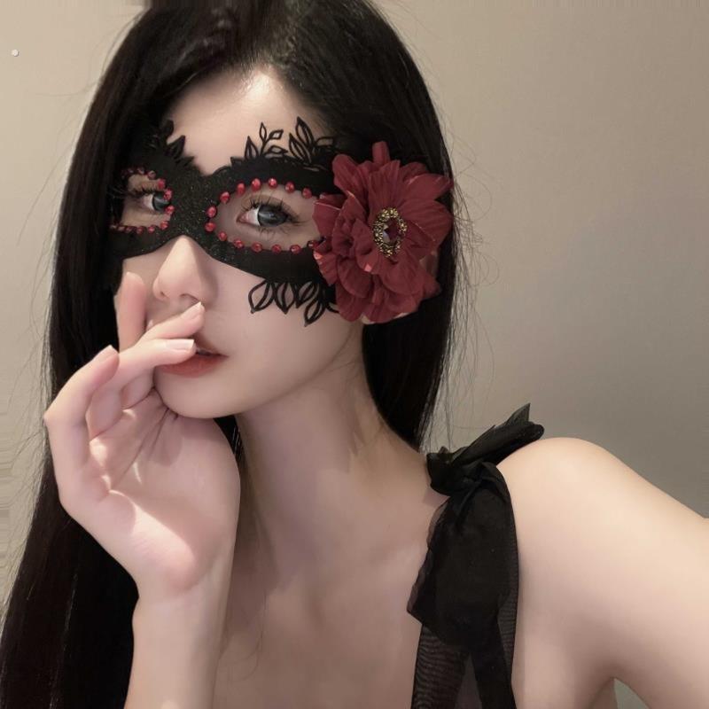 化妆舞会派对假面半脸性感蕾丝羽毛面罩女晚会面具年会头饰眼罩
