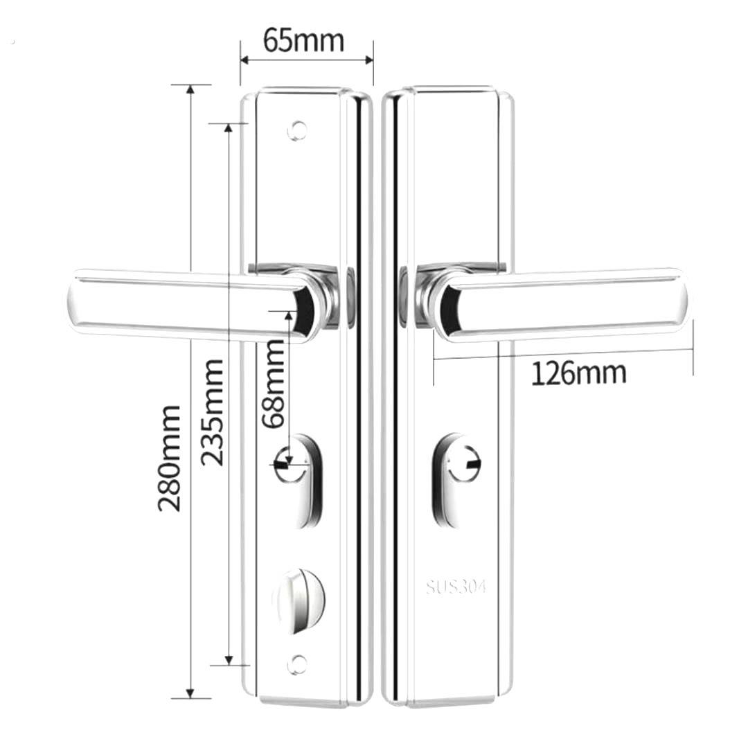 多功能不锈钢防盗门把手加厚入户大门锁外门家用防撬门通用型拉手