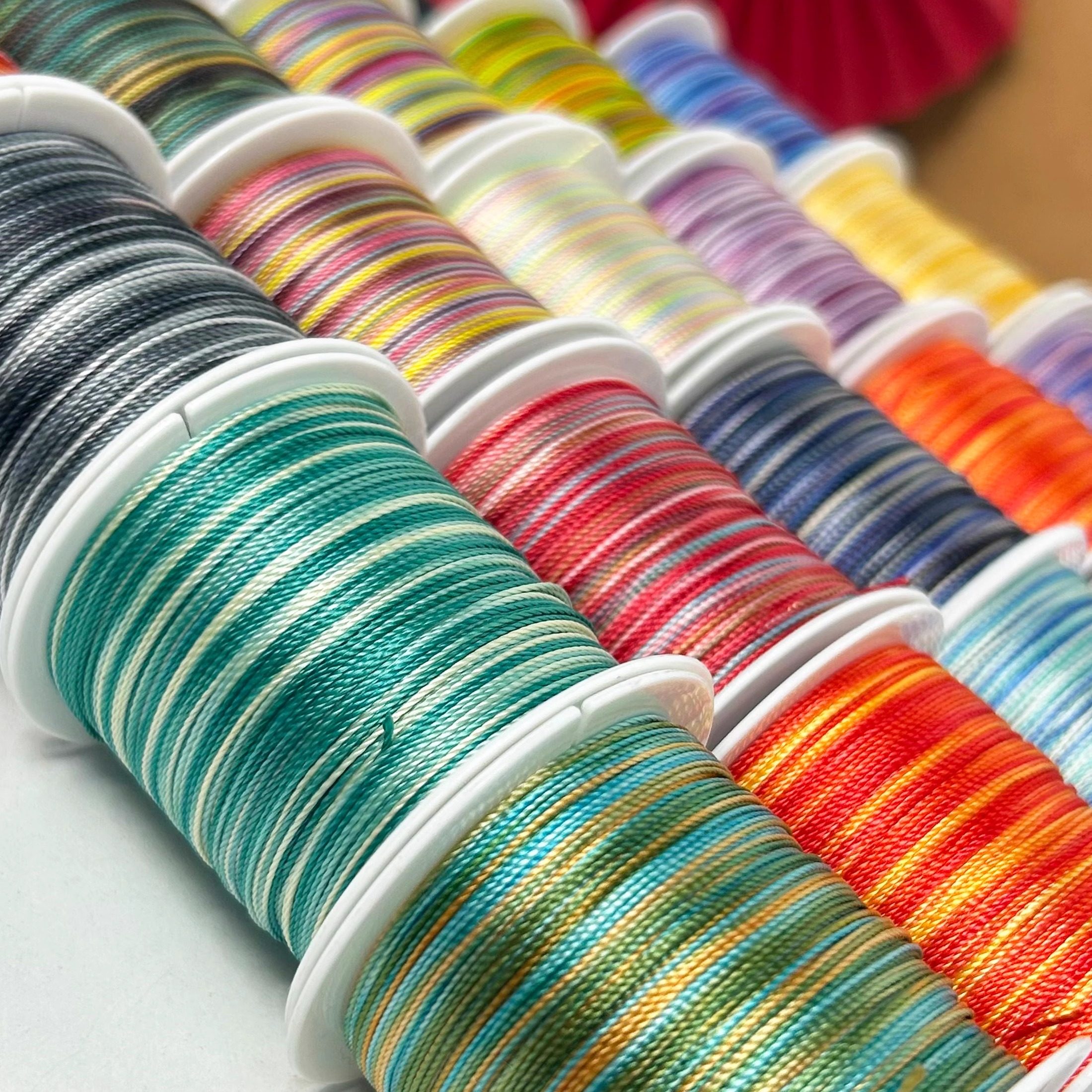 15股0.7mm段染股线小卷五彩绳 手工编绳珠宝文玩线自编吊坠挂绳线